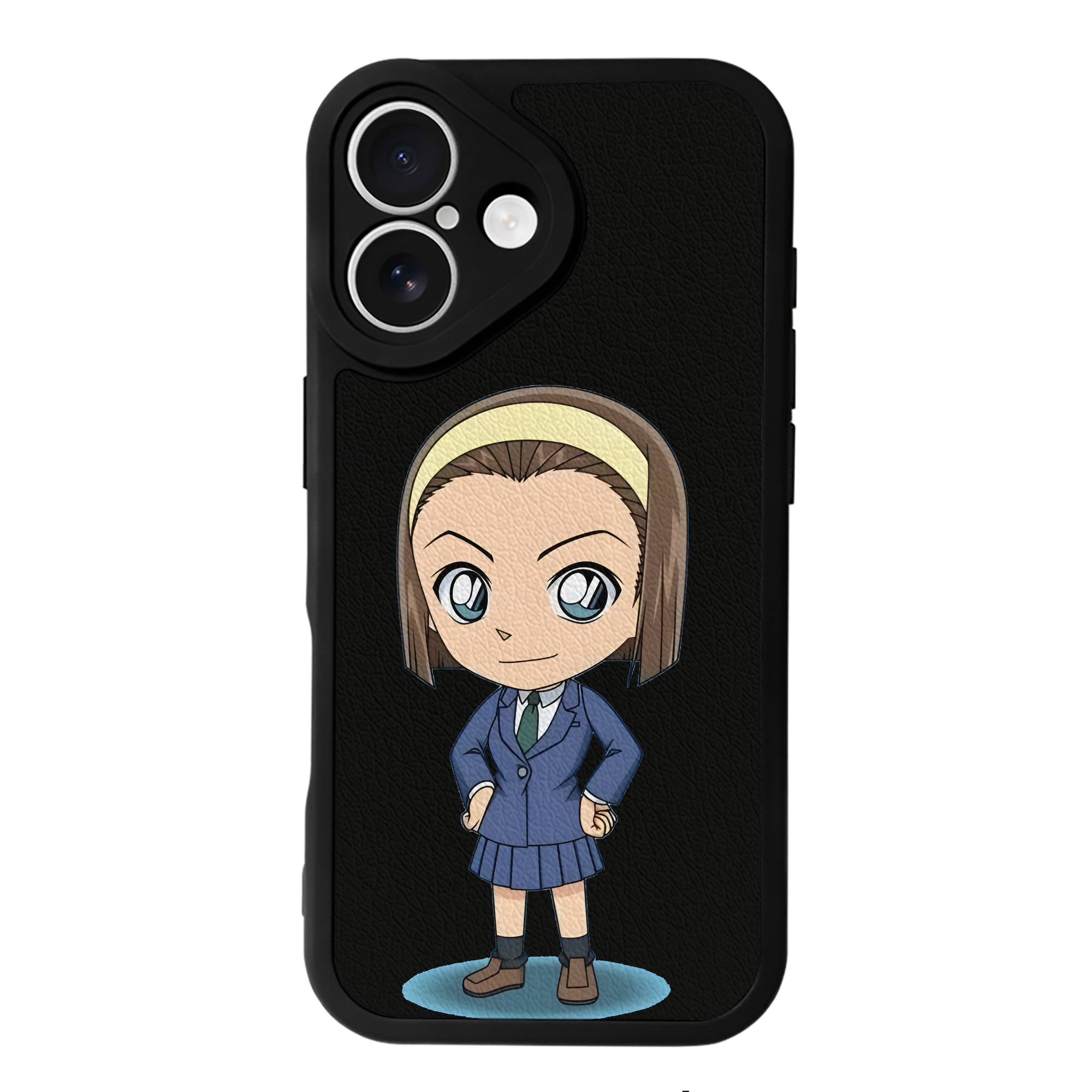 （画像用） 名探偵コナン 吉田 歩美 よしだ あゆみ Detective Conan my Yeager 【iPhone 16シリーズ対応】シリコンスマホケース（レザー調） 材質：シリコン
